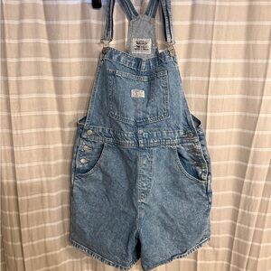 Levi's Blue Denim Overalls women’s shortalls